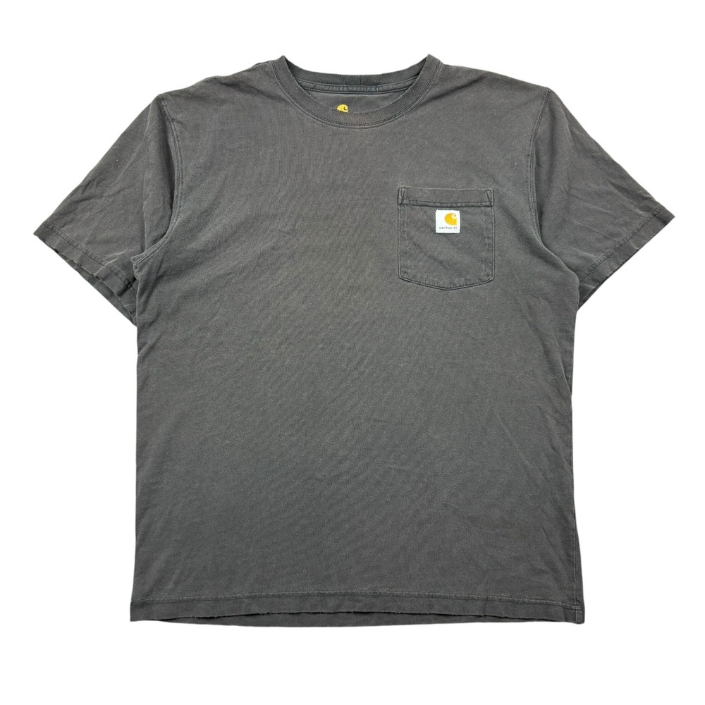 Carhartt T Shirt Men's Medium Black Pocket Tee Sun Faded Distressed Workwear